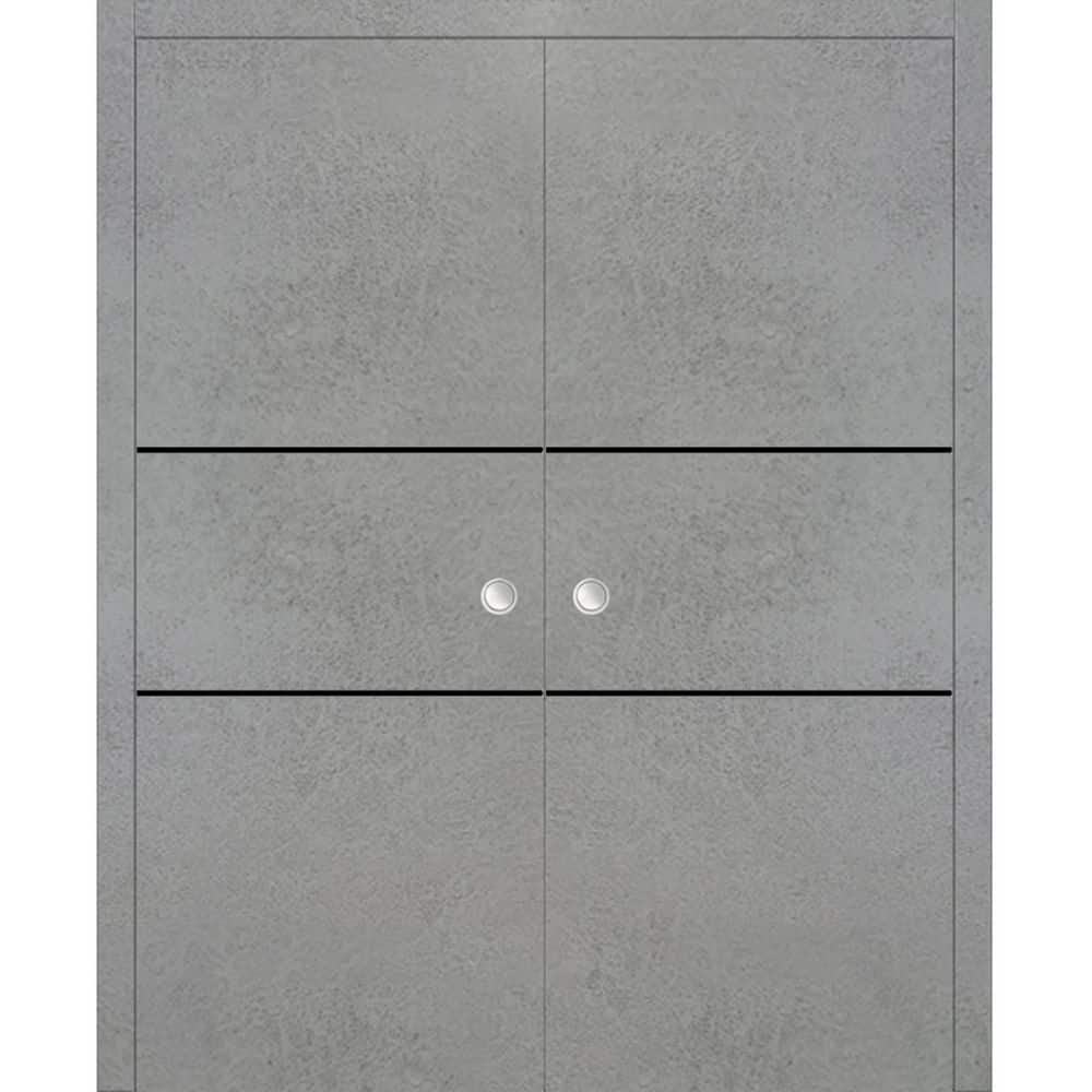 64 in. x 96 in. 2 Panel Concrete Finished Solid Wood with Honeycomb Sliding Door with Hardware price history on PriceWatchPro