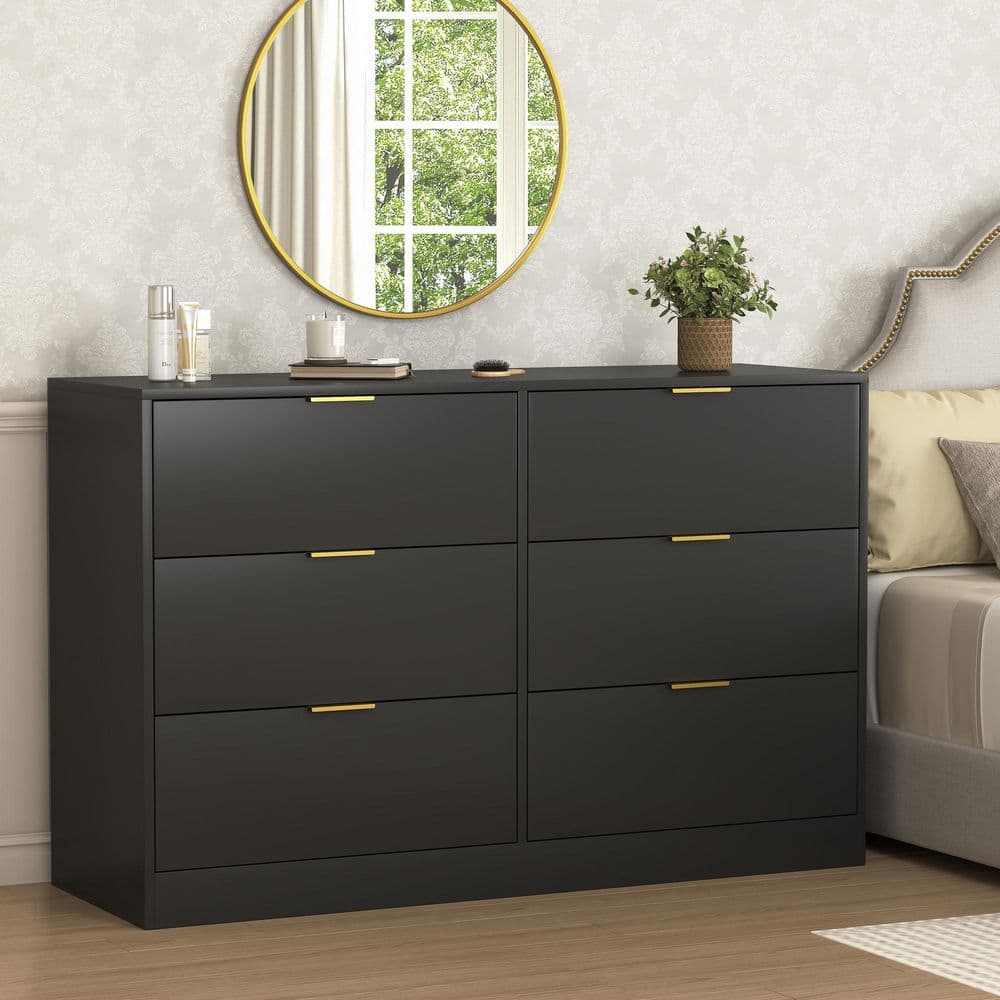 ikea 6 drawer dresser black HEMNES 6-drawer dresser, black-brown, 421/2x515/8" It is suitable for indoor use Solid Wood Black Dresser With