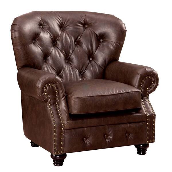 Stanford Brown Wood Frame Armchair