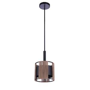 Kensey 60-Watt 1-Light Flat Black Finish Dining/Kitchen Island Mini Pendant w/ HempRope Shade, No Bulbs Included