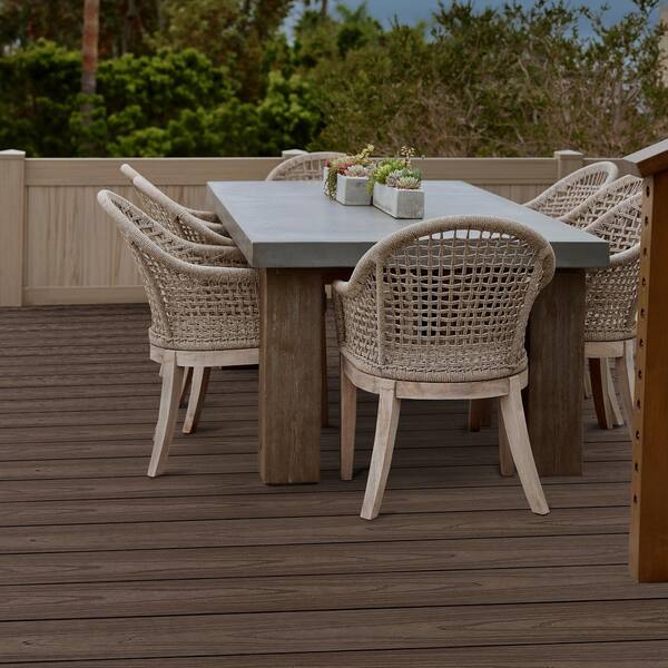 CREATIVE SURFACES 1 in. x 5.43 in. x 12 ft. Canyon Brown Composite Decking Boards (128-Pack)