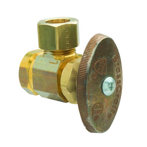 BrassCraft 1/2 in. FIP Inlet x 1/2 in. O.D. Compression Outlet Brass Multi-Turn Angle Valve (5-Pack)