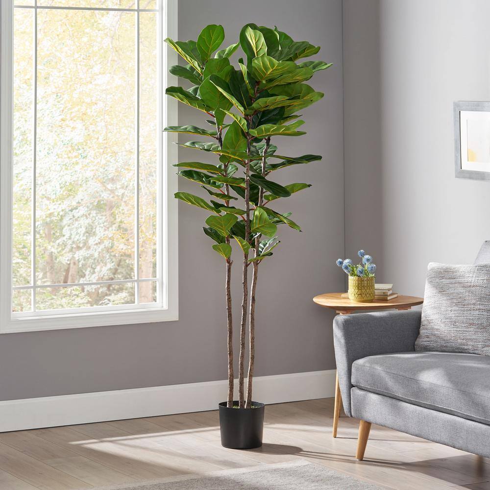 6 ft. Artificial Fiddle Leaf Fig Tree with 72-Leaves for Indoor or Outdoor 