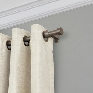 Serena 28 in. - 48 in. Single Curtain Rod in Polished Nickel with Finial