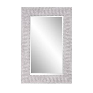 35.25 in. x 23.25 in. Coastal Rectangular Framed Polystyrene Gray Wall Mirror