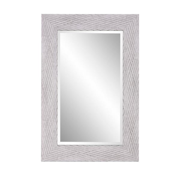 Marley Forrest 35.25 in. x 23.25 in. Coastal Rectangular Framed Polystyrene Gray Wall Mirror