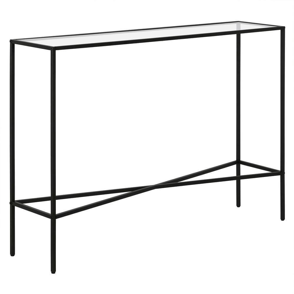 Henley 42" Blackened Bronze Metal & Glass Console Table