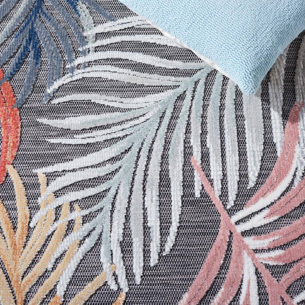 Elysian Fields Black & Rust Floral 8' x 10' Easy-Care Rug