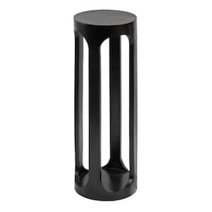 Dahl 8.00 in. Black Round Solid Wood End Table