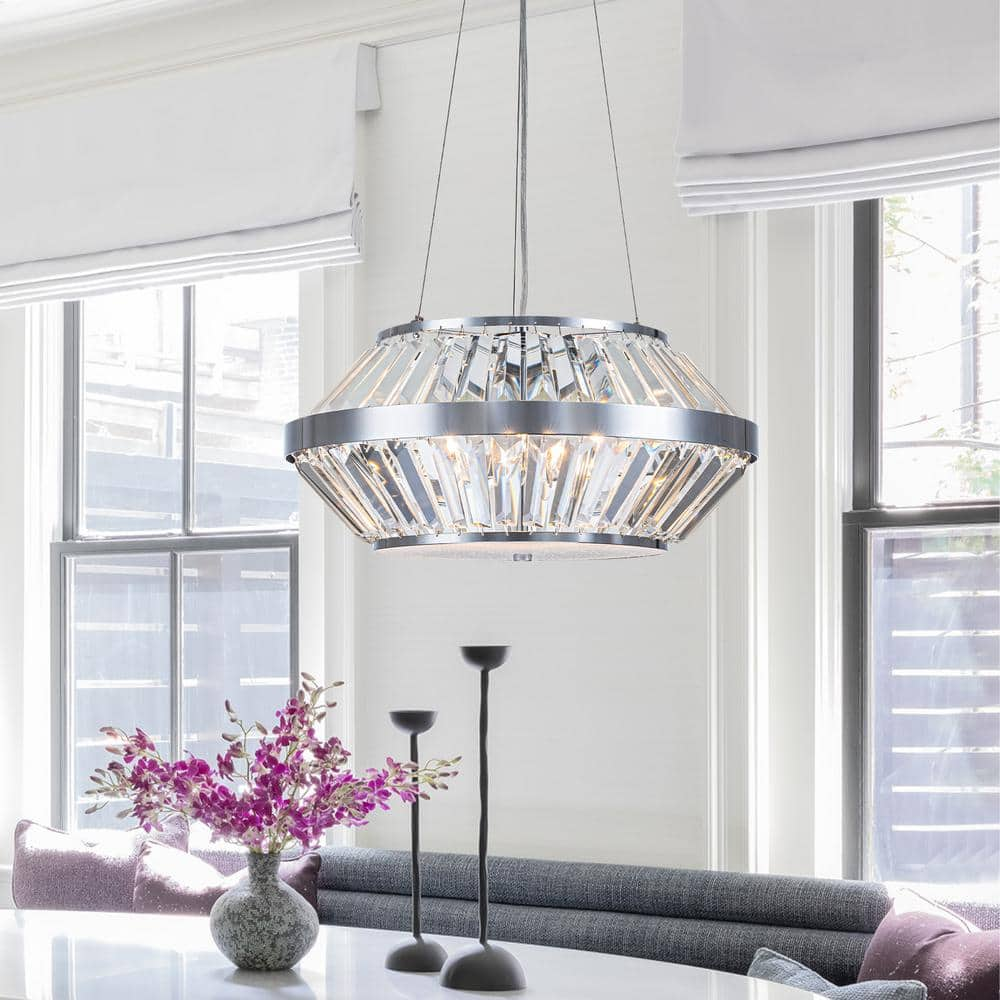 EDISLIVE Perley 5-Light Modern Chrome Crystal Geometric Chandelier  81010000047408 - The Home Depot