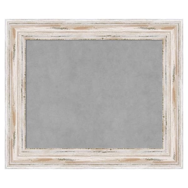 Amanti Art Alexandria White Wash 25 in. x 21 in. Framed Magnetic Board