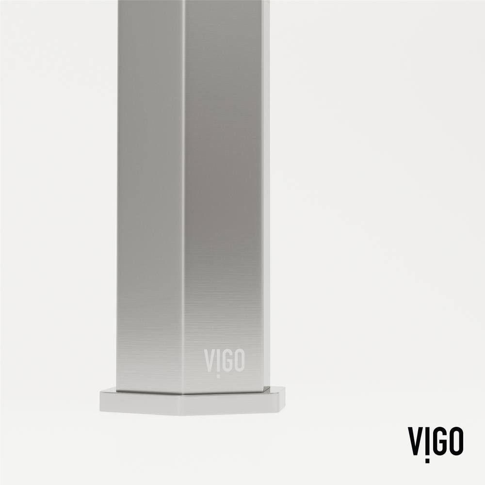 Nova Elegance Tall Rectangular Spout Bathroom Vessel Faucet in Brushed Nickel