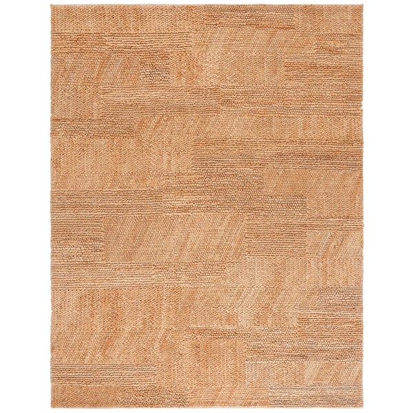 Natural Fiber 8 ft. x 10 ft. Natural Geometric Woven Solid Area Rug