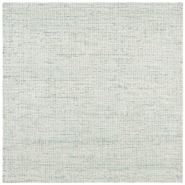 SAFAVIEH Abstract Green/Ivory 4 ft. x 4 ft. Modern Crosshatch Square Area Rug
