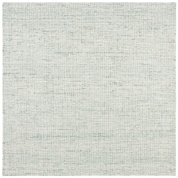 SAFAVIEH Abstract Green/Ivory 4 ft. x 4 ft. Modern Crosshatch Square Area Rug