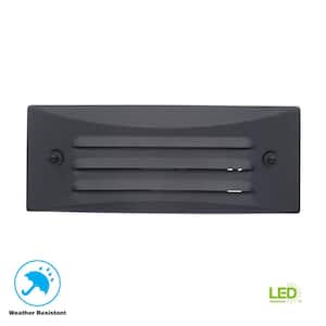 Low-Voltage Black Outdoor Integrated LED Full Brick Deck or Step Light