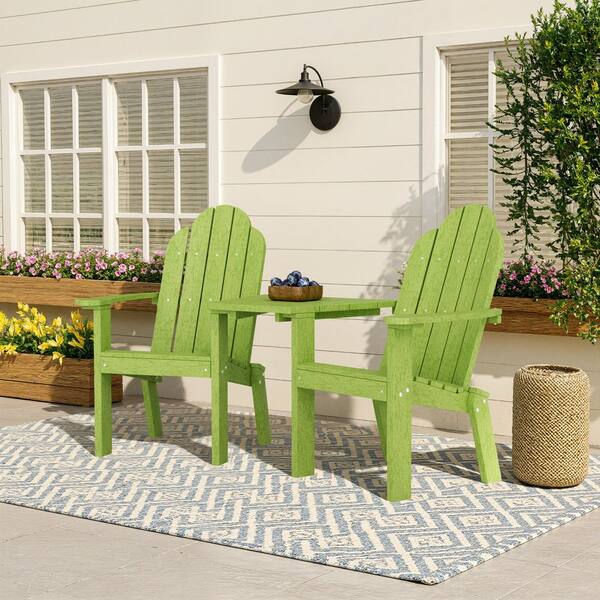 Wildridge Classic Lime Green Plastic Outdoor Deck Chair Tete-A