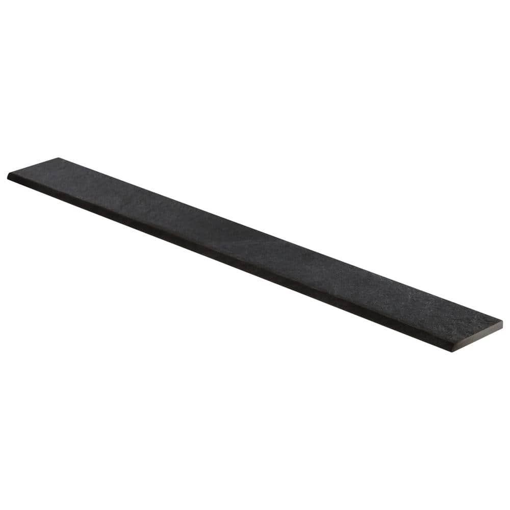 Charcoal Black Matte Porcelain 3x24 Waterproof Bullnose Trim