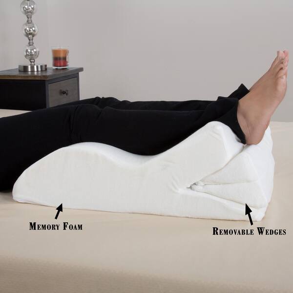 Memory Foam Contour Leg Pillow Pressure Relief Anti Allergenic Washable Cover 