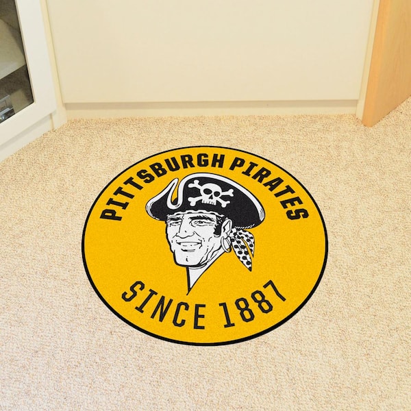 FANMATS Pittsburgh Pirates Yellow 2 ft. x 2 ft. Round Area Rug