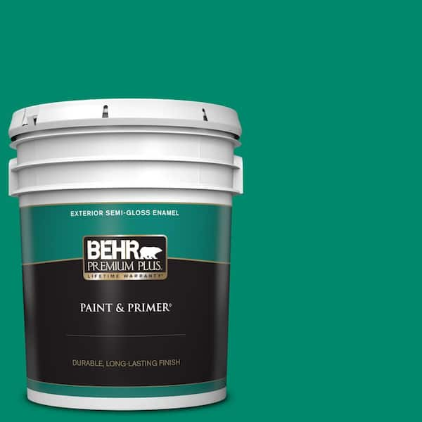 BEHR PREMIUM PLUS 5 gal. #P430-6A Celtic Queen Semi-Gloss Enamel Exterior Paint & Primer