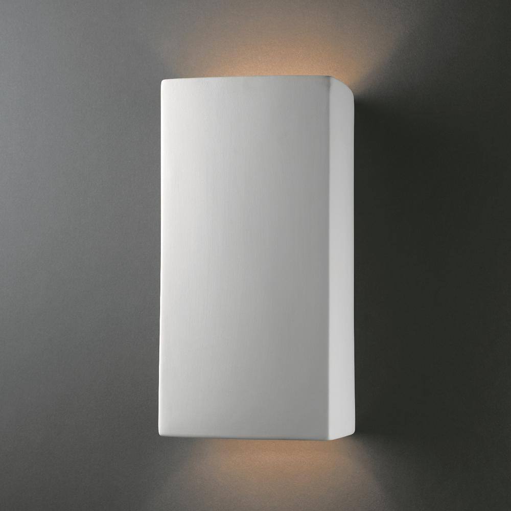 Ambiance Bisque Finish 13.5" Hand-Cast Ceramic Wall Sconce