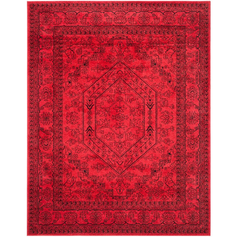 SAFAVIEH Adirondack Red/Black 8 ft. x 10 ft. Border Medallion Area Rug