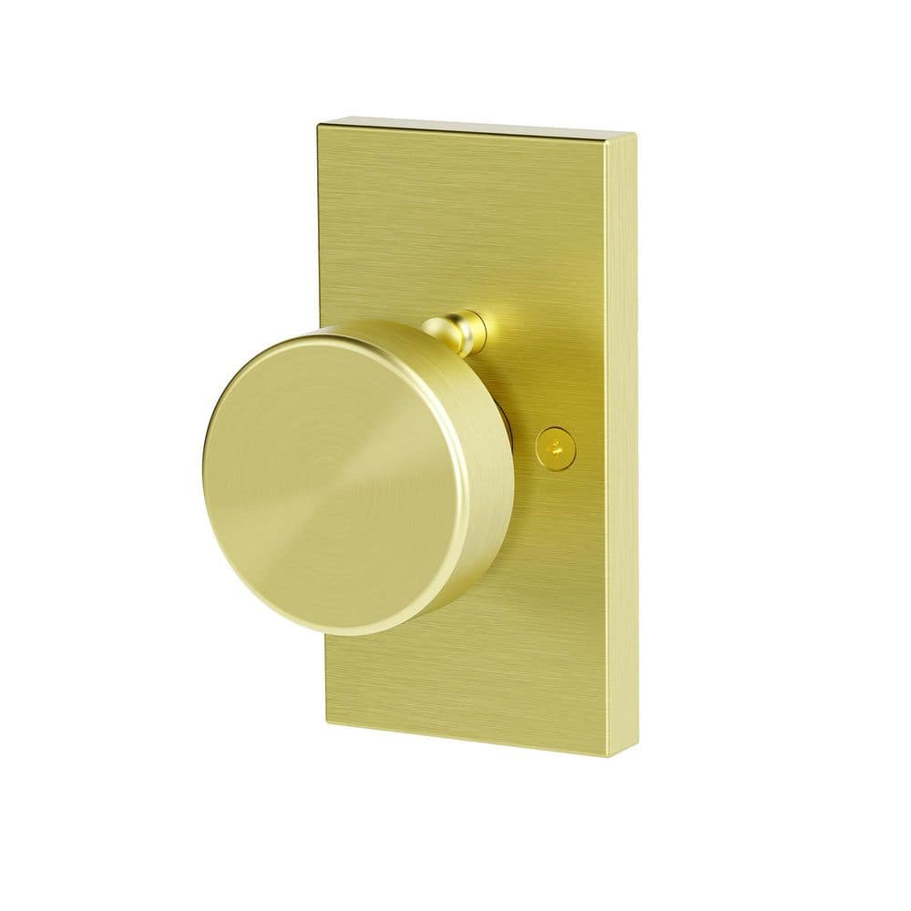 Modern Metal Brushed Gold Interior Privacy Bed/Bath Door Knob with Round Knob and Rectangular Backplate price history on PriceWatchPro