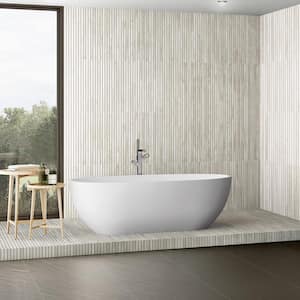 Montgomery Ribbon White 4 in. x 0.41 in. Matte Porcelain Floor and Wall Tile Sample
