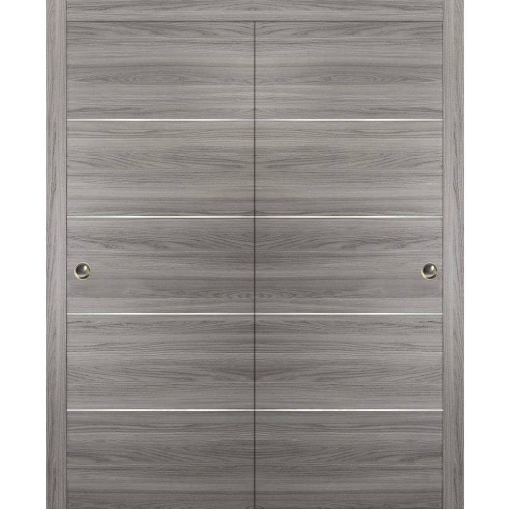 Assembly Required 48 in. x 84 in. Flush Ginger Ash Finished Wood Sliding door with Closet Bypass Hardware price history on PriceWatchPro