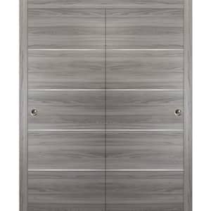 Planum 0020 48 in. x 96 in. Flush Ginger Ash Finished Wood Sliding door with Closet Bypass Hardware