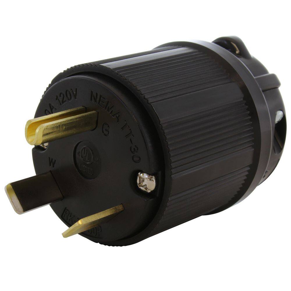 30 Amp 3-Prong RV Travel Trailer NEMA TT-30P Straight-Style Assembly Replacement Plug price history on PriceWatchPro