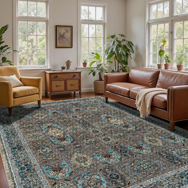 Obsidian Dune Multi-Color 9 ft. x 12 ft. Vintage Indoor Area Rug