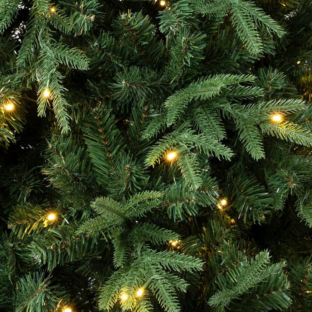 7.5 ft Green Spruce Christmas Tree with Warm White LED Lights