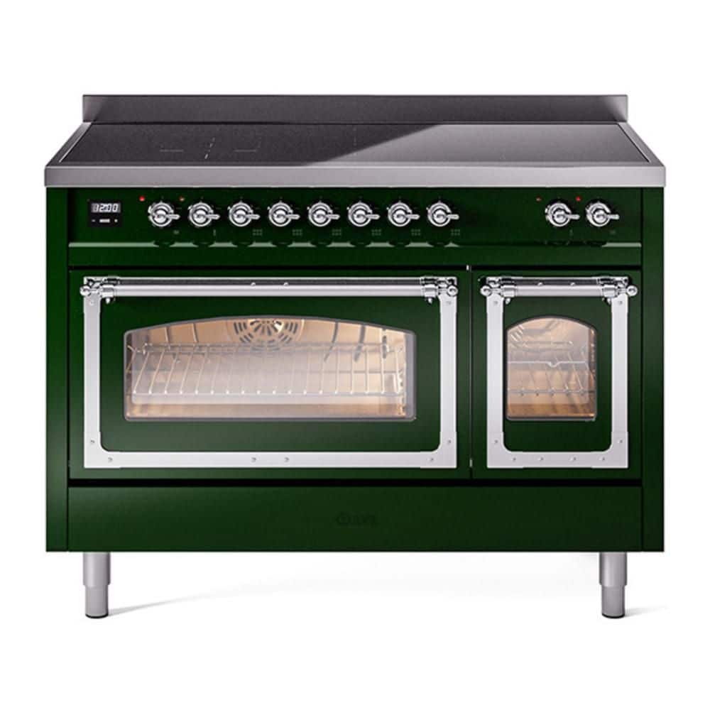 ILVE Nostalgie II Noblesse 48 in. 6 Induction Elements Double Oven ...
