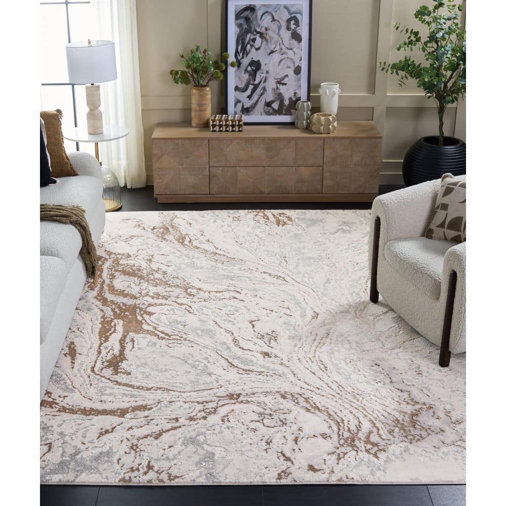 Aura 7 ft. x 10 ft. Beige/Gray Ivory Abstract Area Rug price history on PriceWatchPro