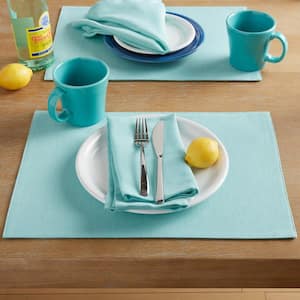 Margarita 13 in. W x 18 in. H Turquoise Cotton Reversible Placemat (Set of 4)