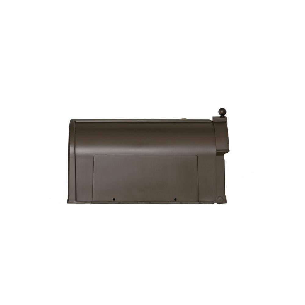 Ambrose Large Bronze Plastic Post Mount Mailbox