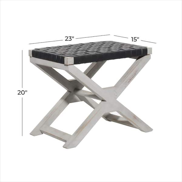 23 in. Black Farmhouse Wood Stool