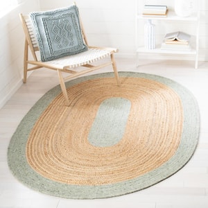 Braided Sage Gold 4 ft. x 6 ft. Oval Area Rug