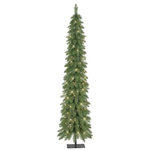 6 ft Pre-Lit Alpine Pencil Artificial Christmas Tree