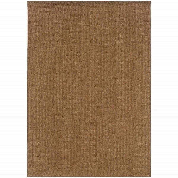 Tan 2 ft. x 4 ft. Loomed Polypropylene Rectangle Indoor/Outdoor Area Rug