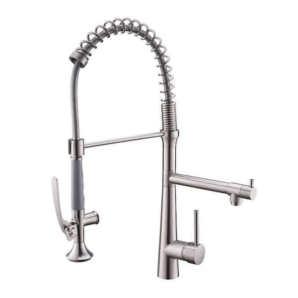 matrix decor Single-Handle Pull-Down Sprayer Kitchen Faucet in Brushed Nickel