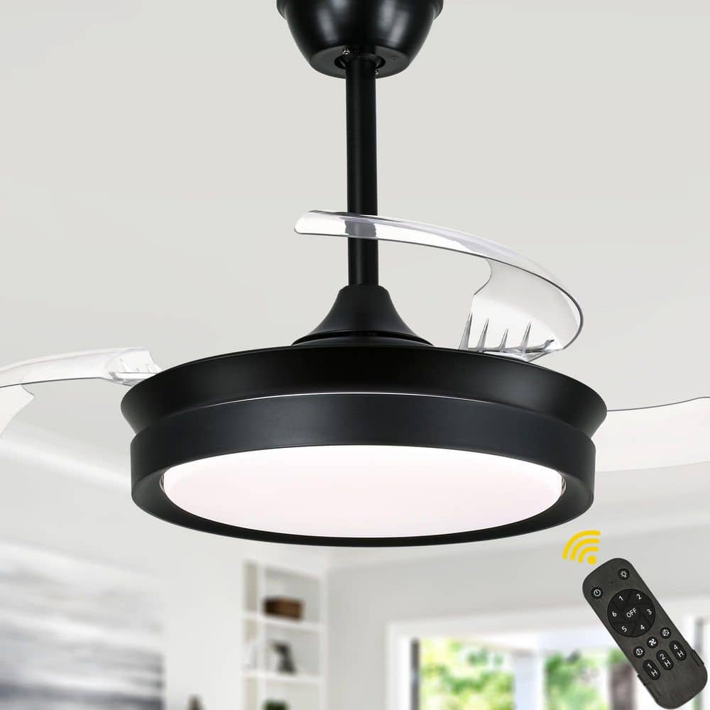 Nimbella 36 in. Indoor Black Modern Caged Ceiling Fan with Light and Remote, Quiet DC Motor Bladeless Downrod Fandelier price history on PriceWatchPro