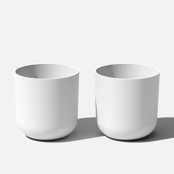 Veradek Kona 15 in. Round White Plastic Planter (2-Pack)