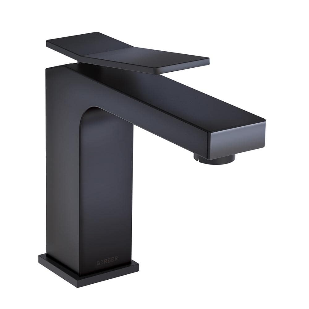 Avian Satin Black Single Handle Bathroom Faucet with Touch Down Drain