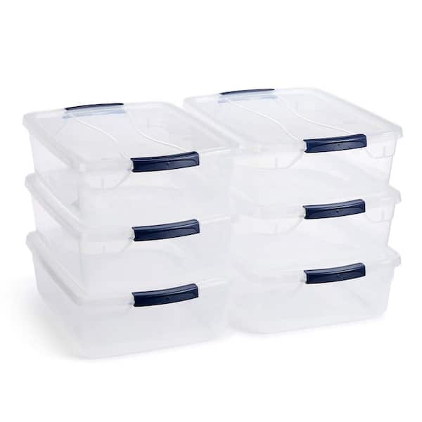 Rubbermaid Cleverstore 16 qt. Plastic Storage Tote Container with Lid (6-Pack)