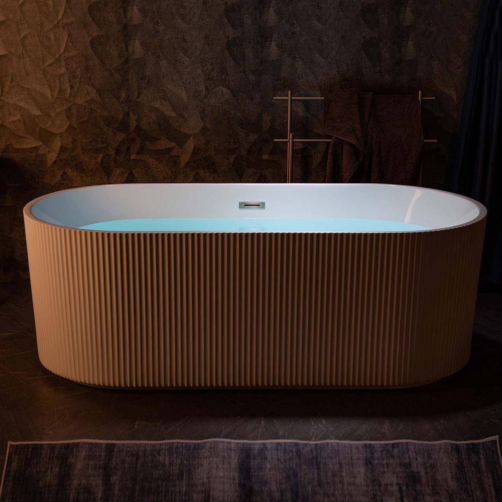 Pavanjit 67" White Acrylic Freestanding Soaking Bathtub