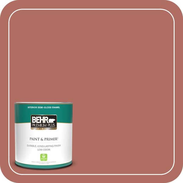 BEHR PREMIUM PLUS 1 qt. #MQ1-22 Scene Stealer Semi-Gloss Enamel Low Odor Interior Paint & Primer