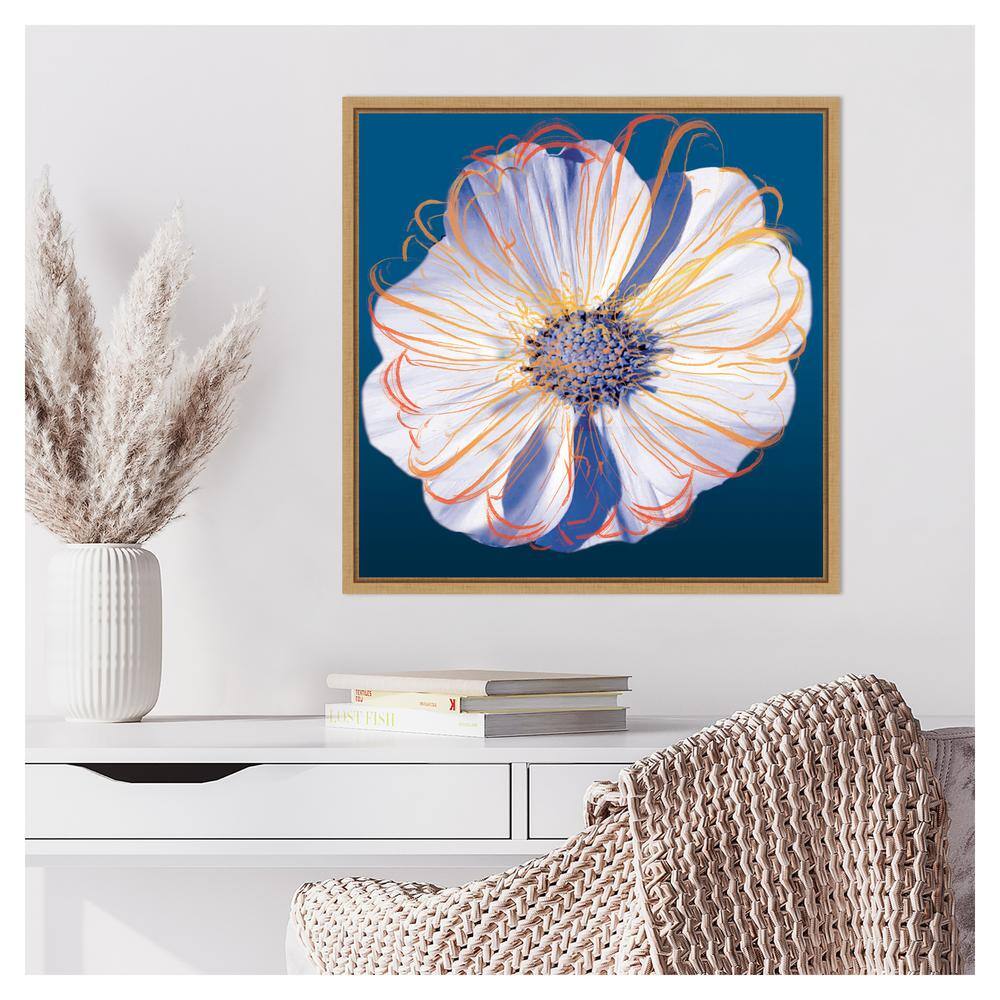 Flower Pop Pastel II Abstract Canvas Art with Maple Frame